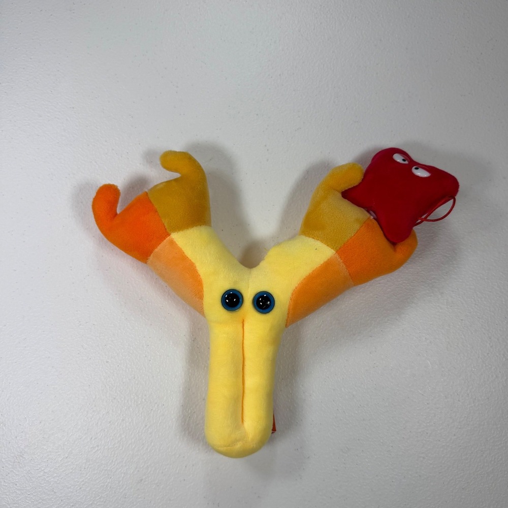 Giant Microbes Antibody Plush Toy Unisex OS Yellow Excellent Science Gift